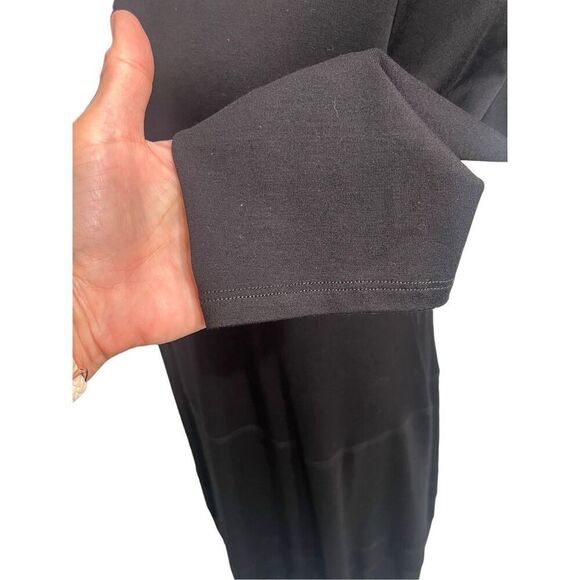 Eileen Fisher Black A-Line Swing Dress Size: Small (plenty of stretch-w/fit M) L - Picture 5 of 11
